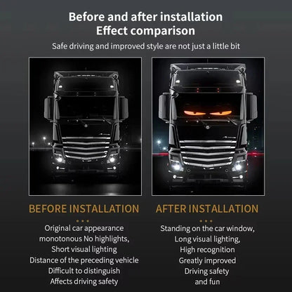 Devil's Eye LED Truck Sign Remote Control scrolling Animation LED Matrix Pixel PanelLED Display Light for Car Truck Windshield