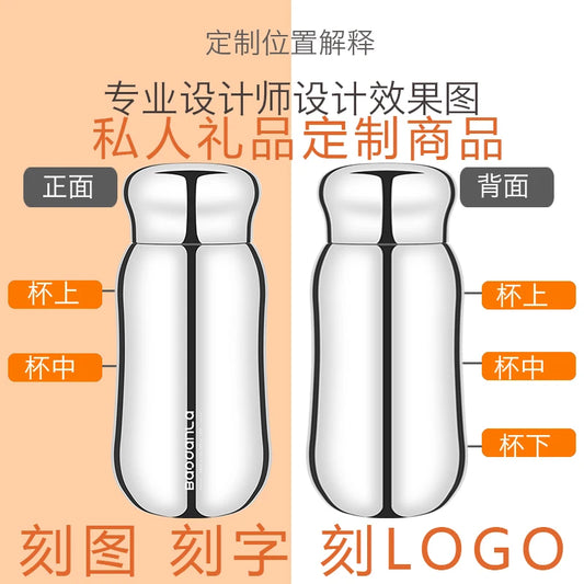 Customized Logo Portable Double Layer 316 Stainless Steel Vacuum Flask Coffee Thermos Sports Travel Mug Large Capacity Thermos C