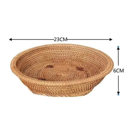 Handwoven Basket Fruit Tray Living Room Decorative Storage Box Handmade Wier Basket Tropical Fruit Serving Di