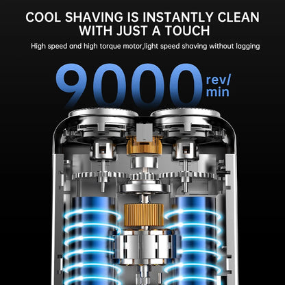 9000RPM High Speed Premium Portable Shaver Magnetic Blades 60Days Battery Life Type C Fast Charge IPX7 Waterproof Travel Razor