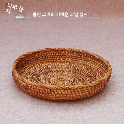 Handwoven Basket Fruit Tray Living Room Decorative Storage Box Handmade Wier Basket Tropical Fruit Serving Di