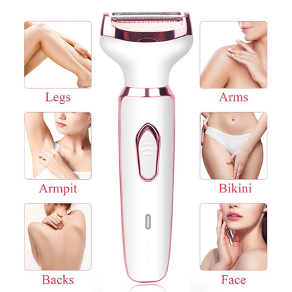 Women Electric Shavers Razors on Leg Armpit, Epilator Nose Hair Remover Facial Body Bikini Eyebrow Beard Mustache Women Trimmer