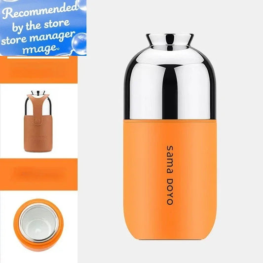 200ml Collapsible Travel Tea Maker with Magnetic Closure and Separate Infusion Chamber Titanium Camping Tea Pot