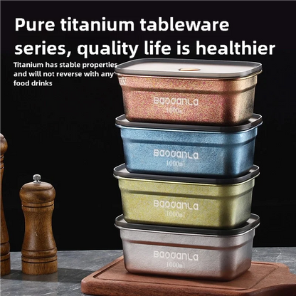 Pure titanium household fresh-keeping box outdoor picnic sealed box lunch box with lid fruit lunch box refrigerator antibacteria